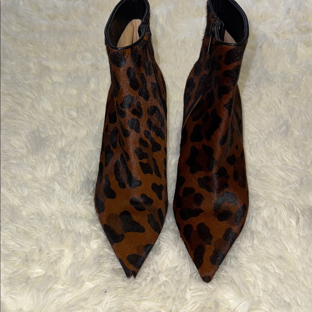 Christian Louboutin So Kate 55mm Kitten Heel Pony Hair Leopard Ankle Bootie!